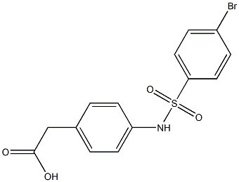 2-{4-[(4-bromobenzene)sulfonamido]phenyl}acetic acid 化学構造式