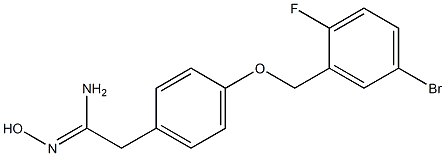 2-{4-[(5-bromo-2-fluorophenyl)methoxy]phenyl}-N'-hydroxyethanimidamide 化学構造式
