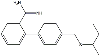 2-{4-[(butan-2-ylsulfanyl)methyl]phenyl}benzene-1-carboximidamide 化学構造式