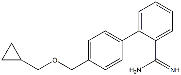 2-{4-[(cyclopropylmethoxy)methyl]phenyl}benzene-1-carboximidamide Structure