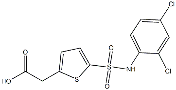 2-{5-[(2,4-dichlorophenyl)sulfamoyl]thiophen-2-yl}acetic acid Struktur