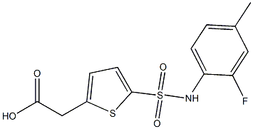 2-{5-[(2-fluoro-4-methylphenyl)sulfamoyl]thiophen-2-yl}acetic acid,,结构式