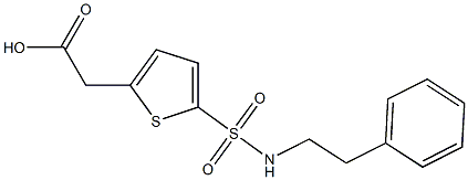 2-{5-[(2-phenylethyl)sulfamoyl]thiophen-2-yl}acetic acid,,结构式