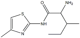 2-amino-3-methyl-N-(4-methyl-1,3-thiazol-2-yl)pentanamide 化学構造式