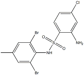 2-amino-4-chloro-N-(2,6-dibromo-4-methylphenyl)benzene-1-sulfonamide Structure