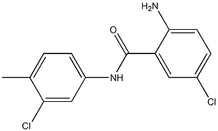 2-amino-5-chloro-N-(3-chloro-4-methylphenyl)benzamide 化学構造式