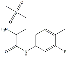 2-amino-N-(3-fluoro-4-methylphenyl)-4-(methylsulfonyl)butanamide Structure