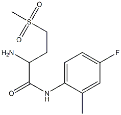 2-amino-N-(4-fluoro-2-methylphenyl)-4-(methylsulfonyl)butanamide 结构式