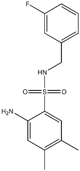 2-amino-N-[(3-fluorophenyl)methyl]-4,5-dimethylbenzene-1-sulfonamide,,结构式