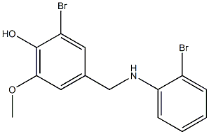 2-bromo-4-{[(2-bromophenyl)amino]methyl}-6-methoxyphenol 化学構造式