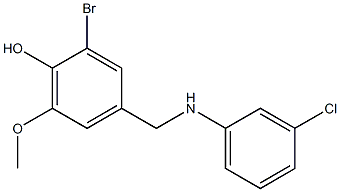 2-bromo-4-{[(3-chlorophenyl)amino]methyl}-6-methoxyphenol 结构式