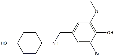 2-bromo-4-{[(4-hydroxycyclohexyl)amino]methyl}-6-methoxyphenol Struktur