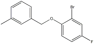 2-bromo-4-fluoro-1-[(3-methylphenyl)methoxy]benzene,,结构式