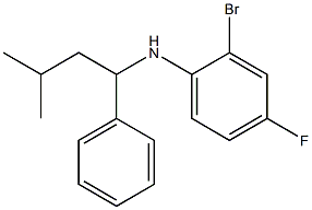 2-bromo-4-fluoro-N-(3-methyl-1-phenylbutyl)aniline Struktur