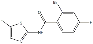 2-bromo-4-fluoro-N-(5-methyl-1,3-thiazol-2-yl)benzamide 结构式