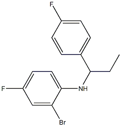 2-bromo-4-fluoro-N-[1-(4-fluorophenyl)propyl]aniline,,结构式