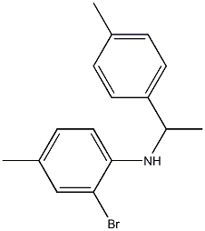 2-bromo-4-methyl-N-[1-(4-methylphenyl)ethyl]aniline,,结构式