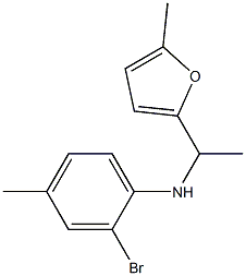 2-bromo-4-methyl-N-[1-(5-methylfuran-2-yl)ethyl]aniline Structure