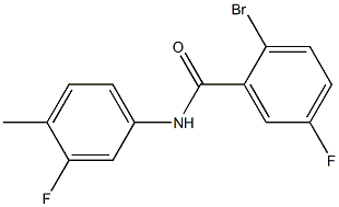 2-bromo-5-fluoro-N-(3-fluoro-4-methylphenyl)benzamide,,结构式