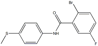 2-bromo-5-fluoro-N-[4-(methylthio)phenyl]benzamide,,结构式