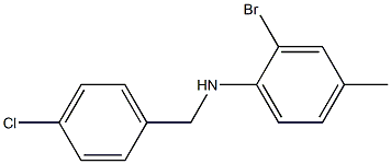 2-bromo-N-[(4-chlorophenyl)methyl]-4-methylaniline,,结构式