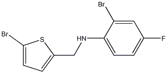 2-bromo-N-[(5-bromothiophen-2-yl)methyl]-4-fluoroaniline,,结构式