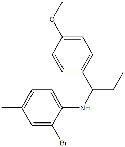 2-bromo-N-[1-(4-methoxyphenyl)propyl]-4-methylaniline,,结构式