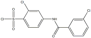 2-chloro-4-[(3-chlorobenzene)amido]benzene-1-sulfonyl chloride,,结构式