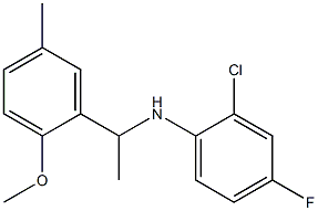 2-chloro-4-fluoro-N-[1-(2-methoxy-5-methylphenyl)ethyl]aniline 化学構造式