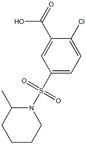 2-chloro-5-[(2-methylpiperidine-1-)sulfonyl]benzoic acid 结构式