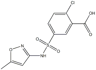 2-chloro-5-[(5-methyl-1,2-oxazol-3-yl)sulfamoyl]benzoic acid 结构式