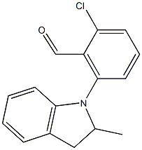 2-chloro-6-(2-methyl-2,3-dihydro-1H-indol-1-yl)benzaldehyde,,结构式