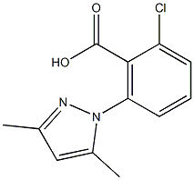 2-chloro-6-(3,5-dimethyl-1H-pyrazol-1-yl)benzoic acid 结构式