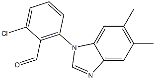 2-chloro-6-(5,6-dimethyl-1H-1,3-benzodiazol-1-yl)benzaldehyde 结构式