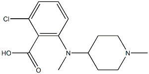 2-chloro-6-[methyl(1-methylpiperidin-4-yl)amino]benzoic acid,,结构式
