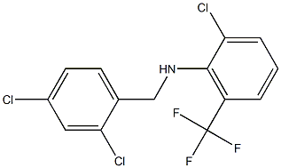 2-chloro-N-[(2,4-dichlorophenyl)methyl]-6-(trifluoromethyl)aniline 化学構造式