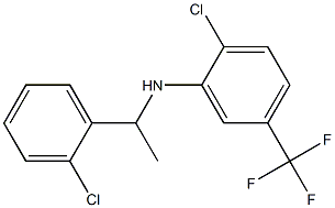 2-chloro-N-[1-(2-chlorophenyl)ethyl]-5-(trifluoromethyl)aniline Struktur