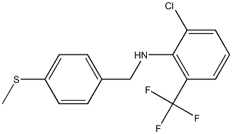 2-chloro-N-{[4-(methylsulfanyl)phenyl]methyl}-6-(trifluoromethyl)aniline 化学構造式