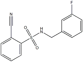 2-cyano-N-[(3-fluorophenyl)methyl]benzene-1-sulfonamide,,结构式