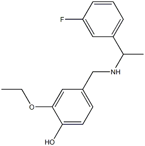 2-ethoxy-4-({[1-(3-fluorophenyl)ethyl]amino}methyl)phenol 化学構造式