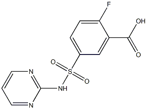 2-fluoro-5-(pyrimidin-2-ylsulfamoyl)benzoic acid 结构式