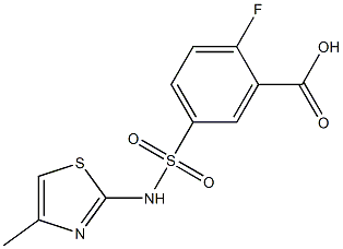 2-fluoro-5-[(4-methyl-1,3-thiazol-2-yl)sulfamoyl]benzoic acid Struktur