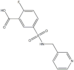 2-fluoro-5-[(pyridin-3-ylmethyl)sulfamoyl]benzoic acid Struktur