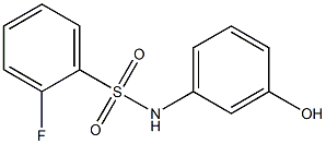 2-fluoro-N-(3-hydroxyphenyl)benzene-1-sulfonamide Struktur