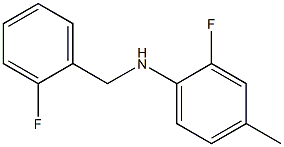 2-fluoro-N-[(2-fluorophenyl)methyl]-4-methylaniline Struktur