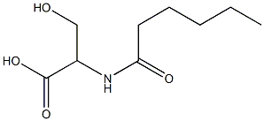 2-hexanamido-3-hydroxypropanoic acid 化学構造式