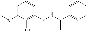 2-methoxy-6-{[(1-phenylethyl)amino]methyl}phenol Struktur