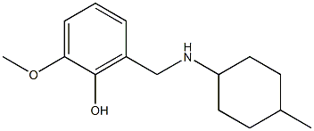 2-methoxy-6-{[(4-methylcyclohexyl)amino]methyl}phenol 化学構造式