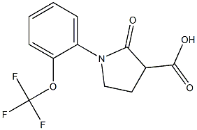 2-oxo-1-[2-(trifluoromethoxy)phenyl]pyrrolidine-3-carboxylic acid 化学構造式