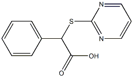 2-phenyl-2-(pyrimidin-2-ylsulfanyl)acetic acid Struktur